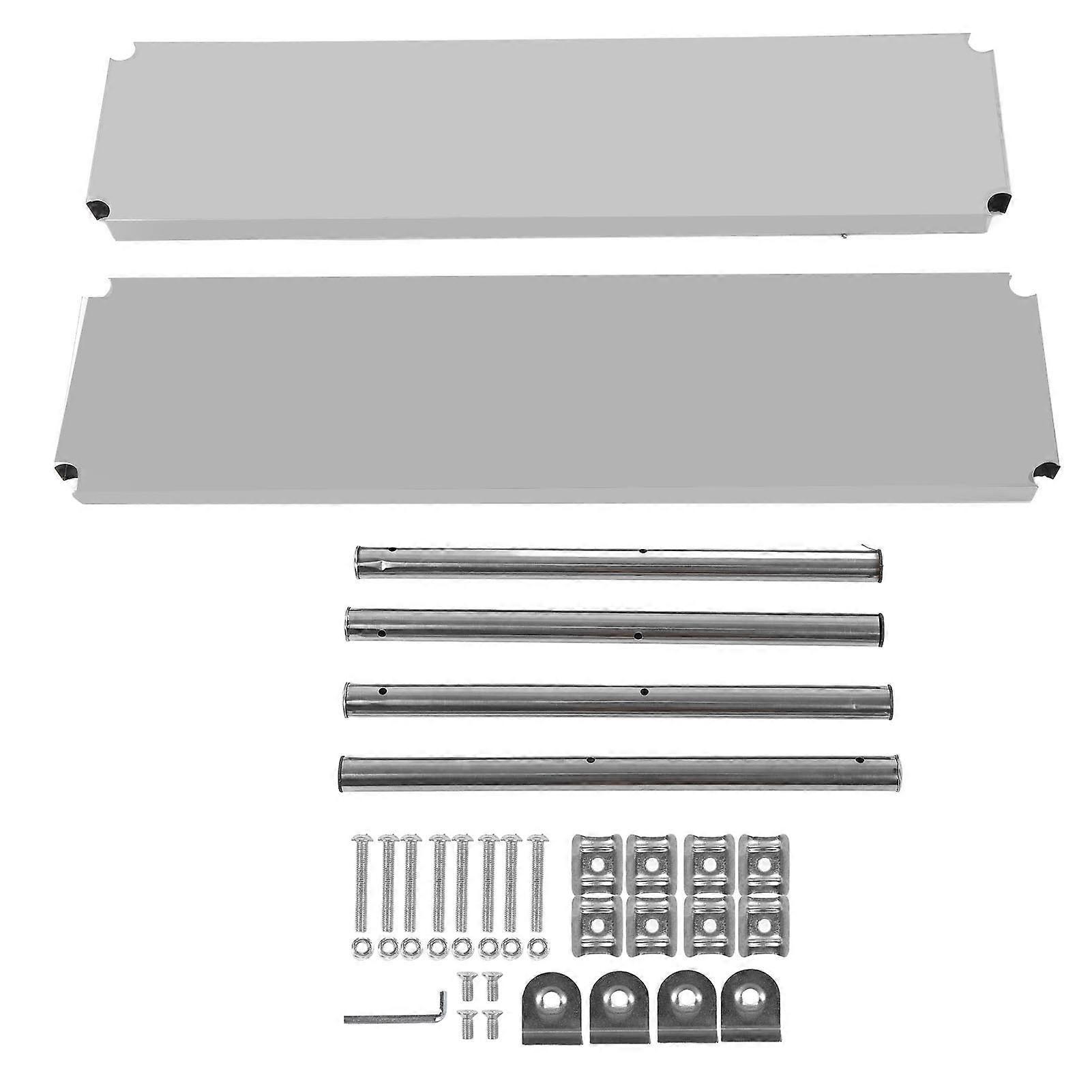 Table de travail double étagère en acier inoxydable 120 x 30 x 60 cm, capacité de charge 150 kg, pour usage commercial et industriel