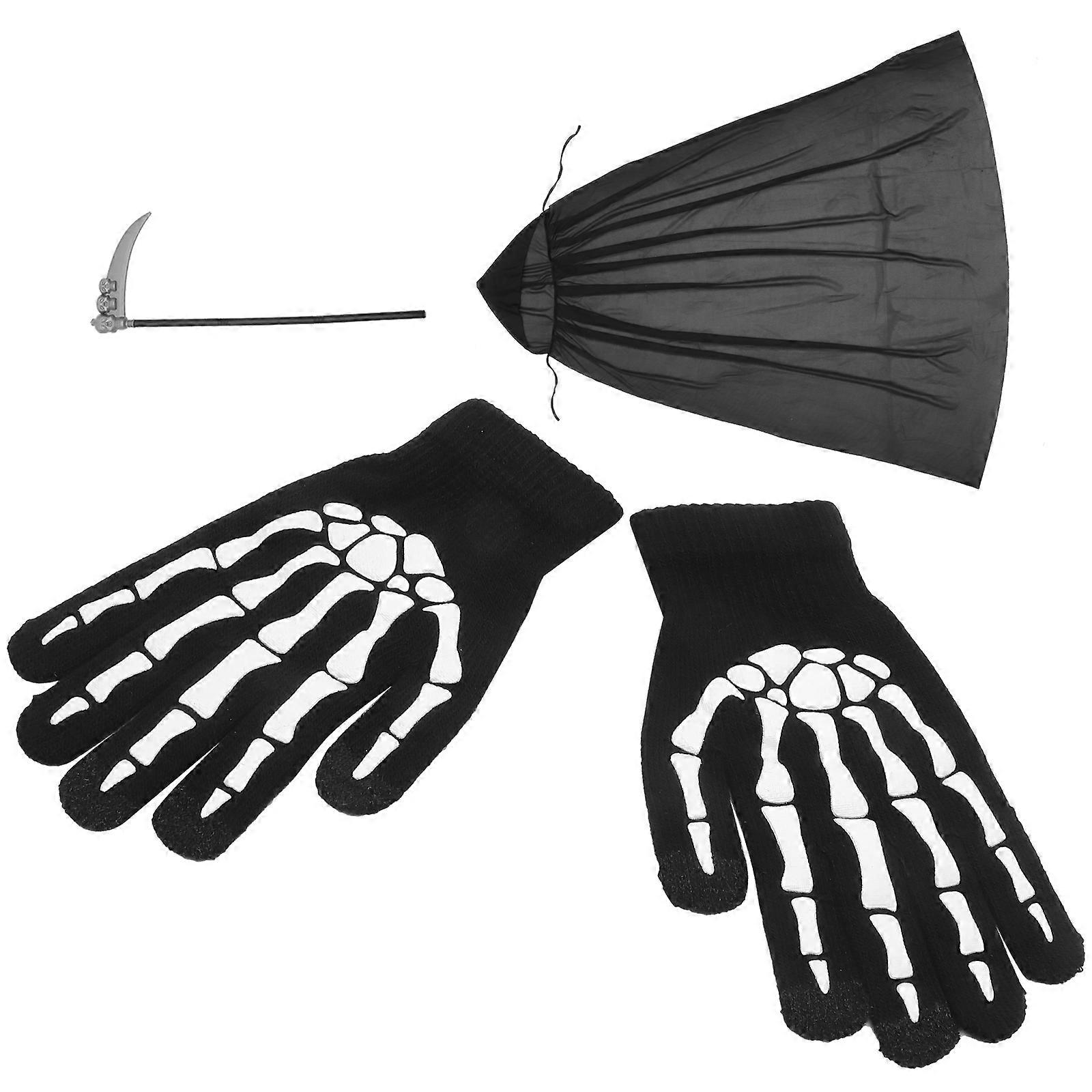 Long Cape Halloween Style Cosplay Prop Gloves Set For Daily Use And Celebrations In 1 Set