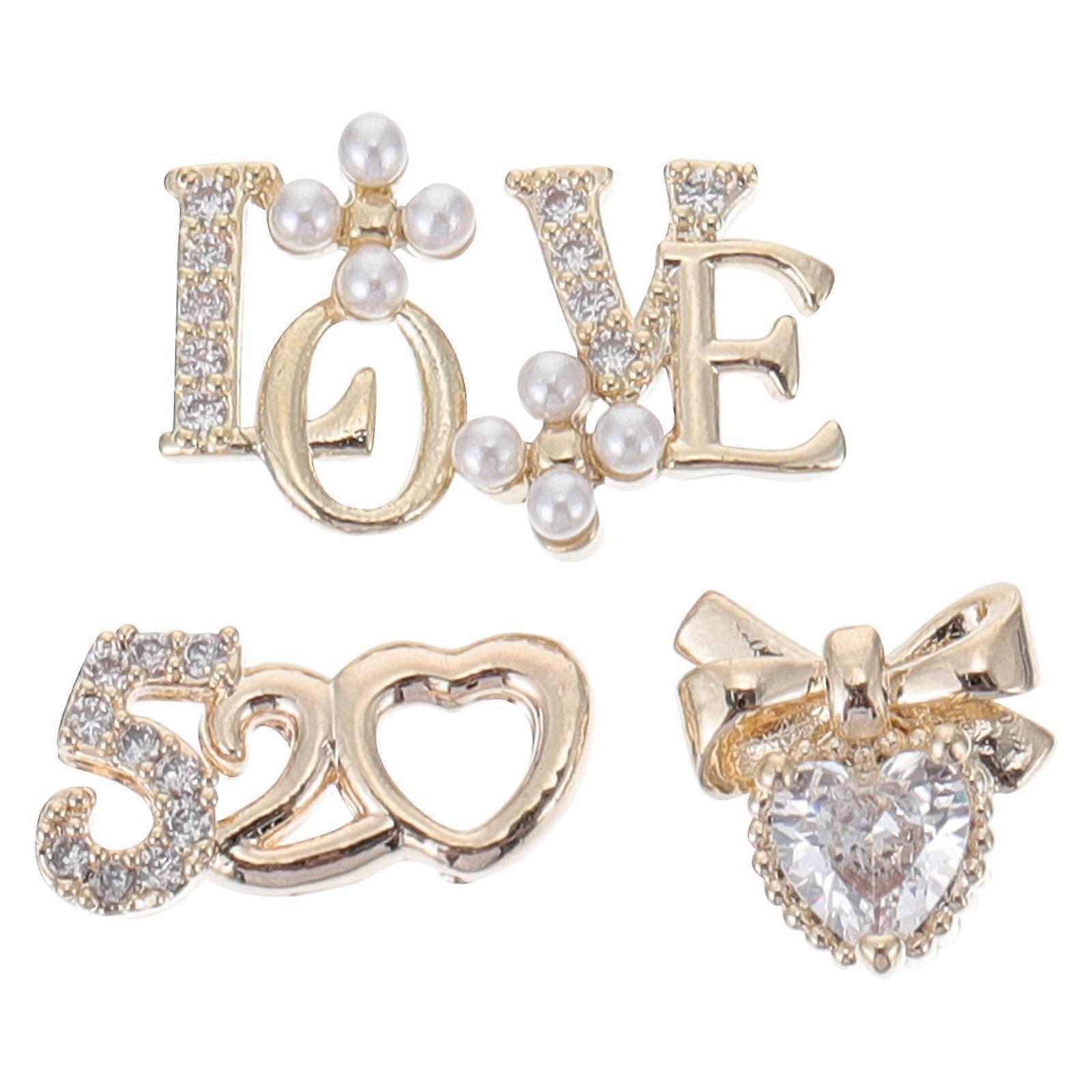 Zircon Nail Art Patches for Stylish DIY Manicures 4Pcs Pearl Design