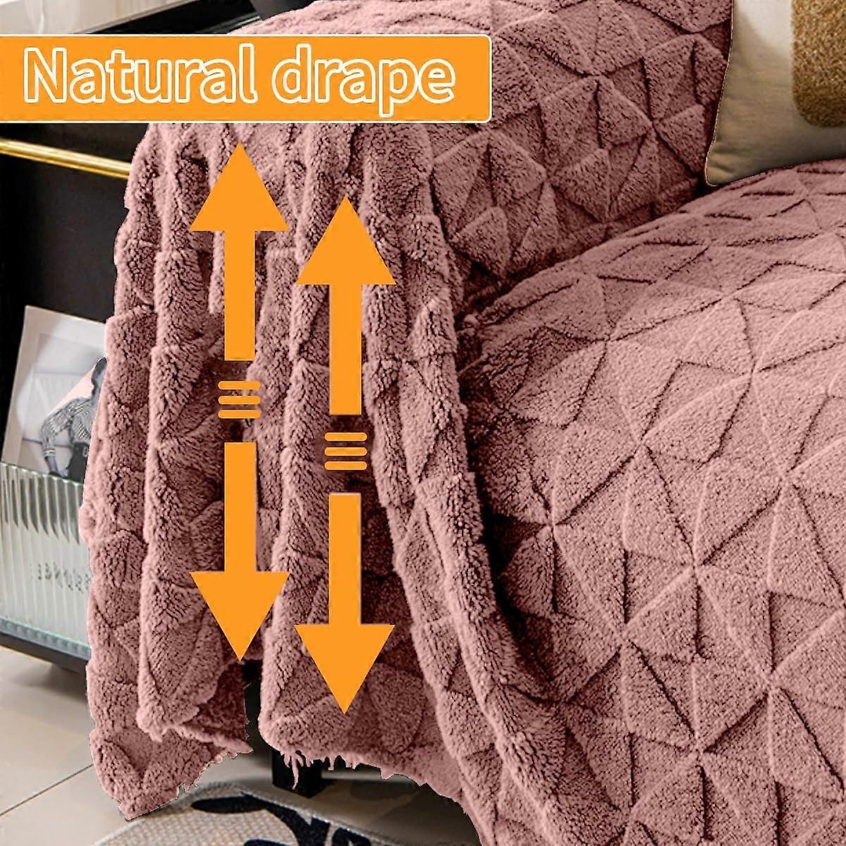Plush Solid Color Sofa Throw Blanket For Kids, Dogs And Cats Washable Fleece Cover, 180x420cm, Khaki