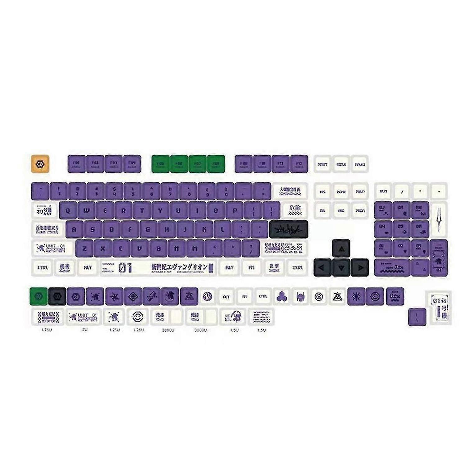 134 Keys Keycaps Hot Sublimation PBT Key Cap Fit Laptop PC Game