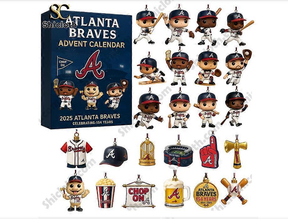 Atlanta Braves 54th Week Advent Blind Box Christmas Tree Decoration Acrylic Pendant