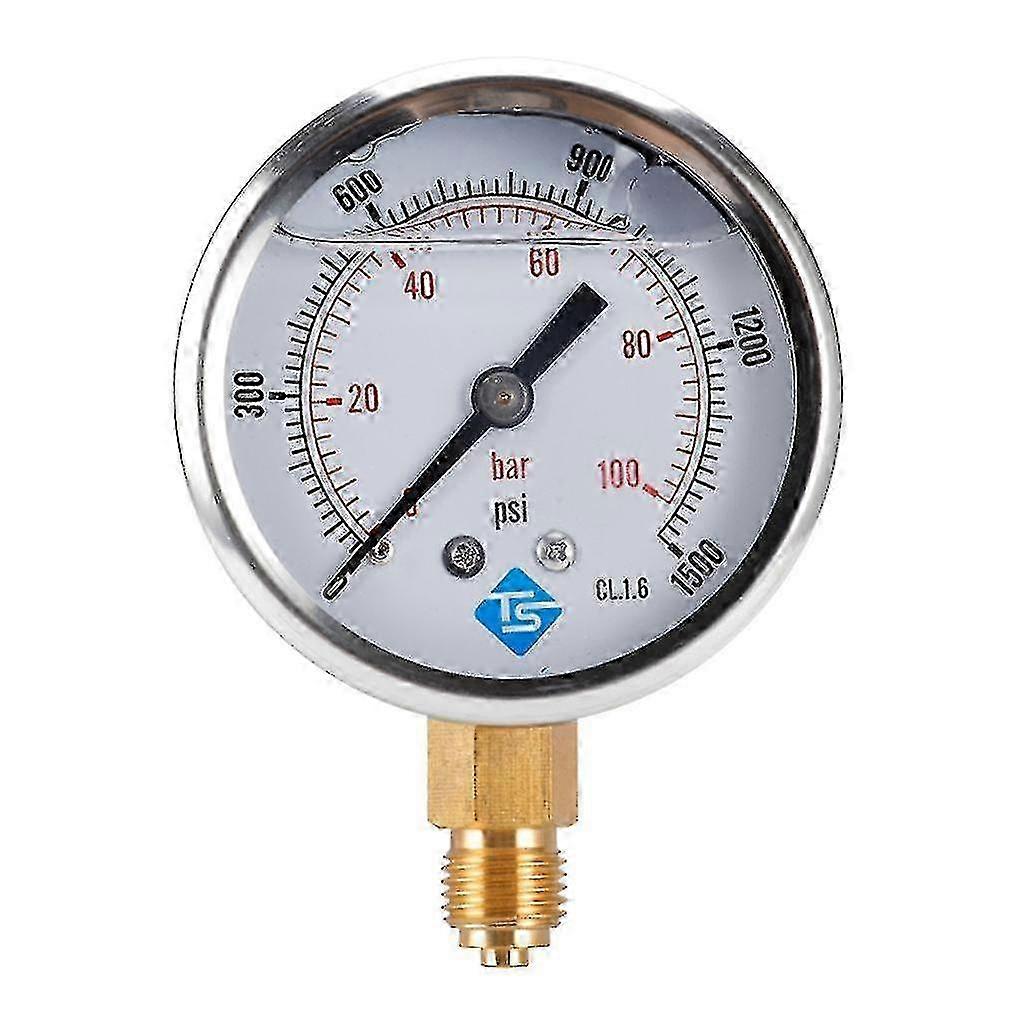 0-100 Bar 0-1500 Psi Vacuum Pressure Meter Glicerină Umplut 1/4' Bsp Bottom Edition 0923