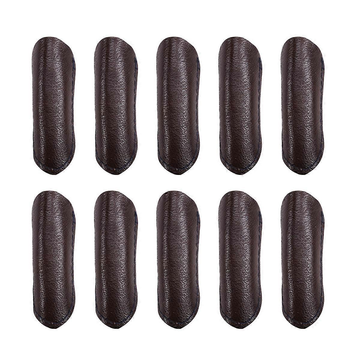 Leather Finger Protector Finger Thimble Guards Tools,Half Pack Brown