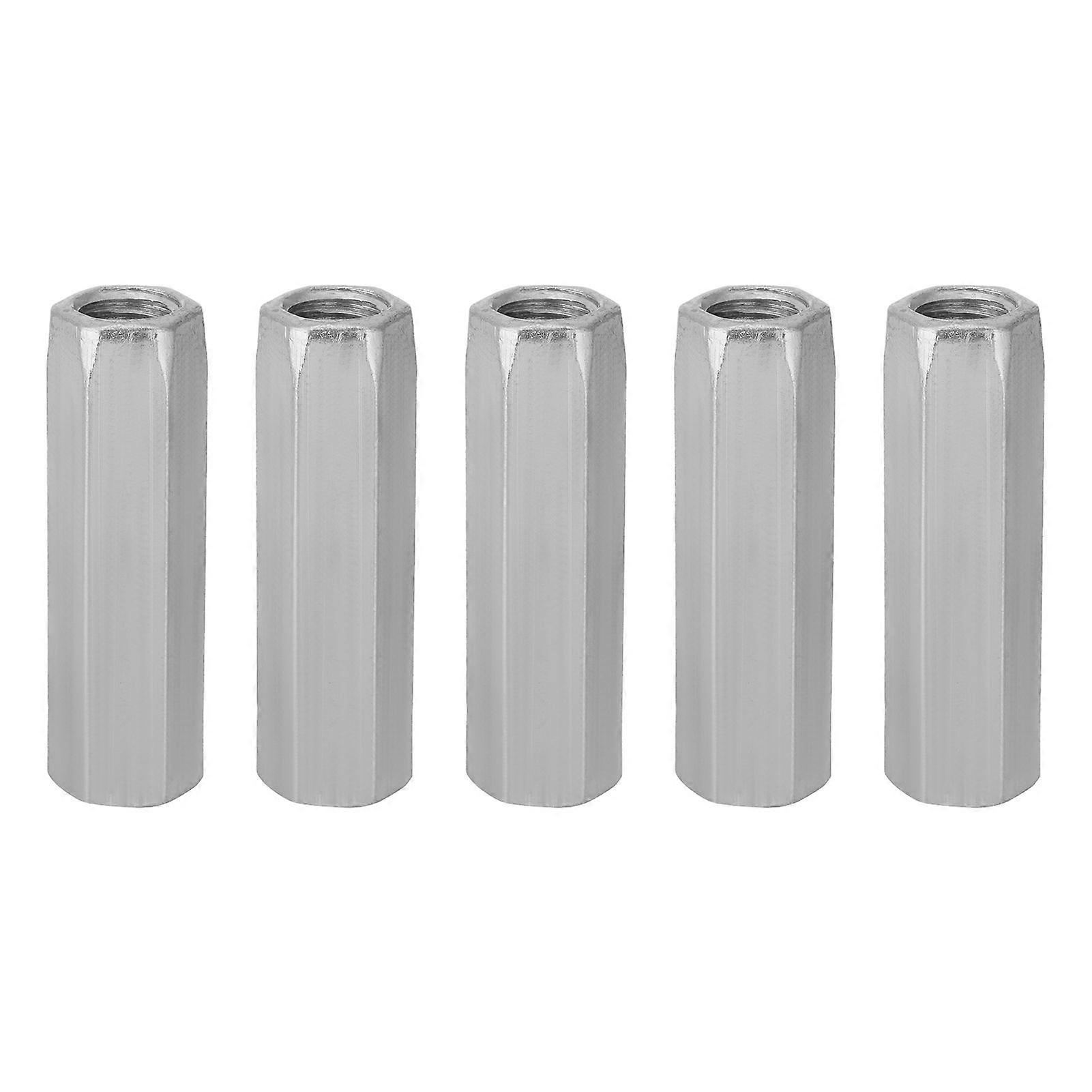 5pcs Zinc Plated Steel M10*40/50 Long Hex Nut Hexagonal Thread Nut Threaded Fasteners(M10*50)