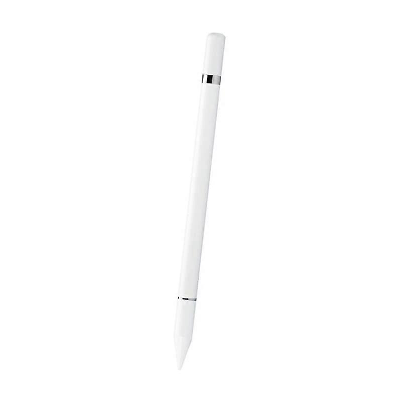 2 in 1 Stylus Pen With Writing Function White For Capacitive Touchscreens Compatible With iPad And Android Tablets
