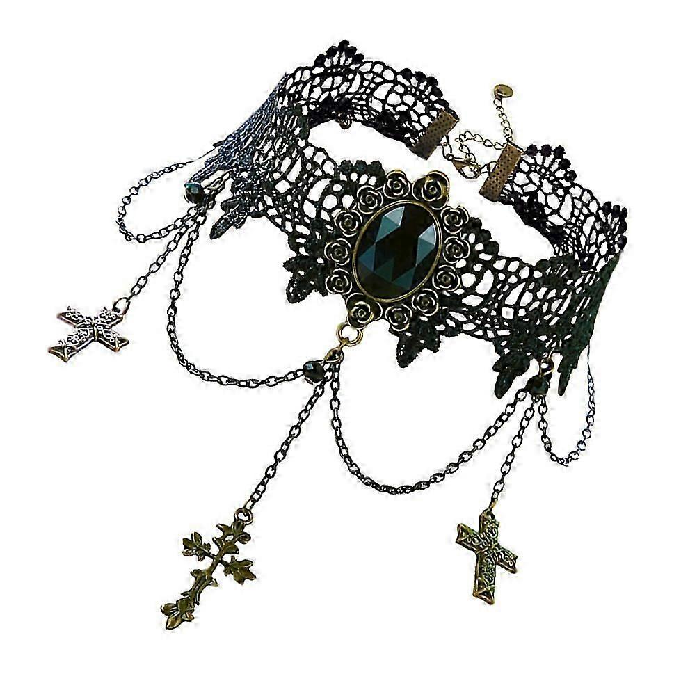 Cross dangle necklace for gothic style