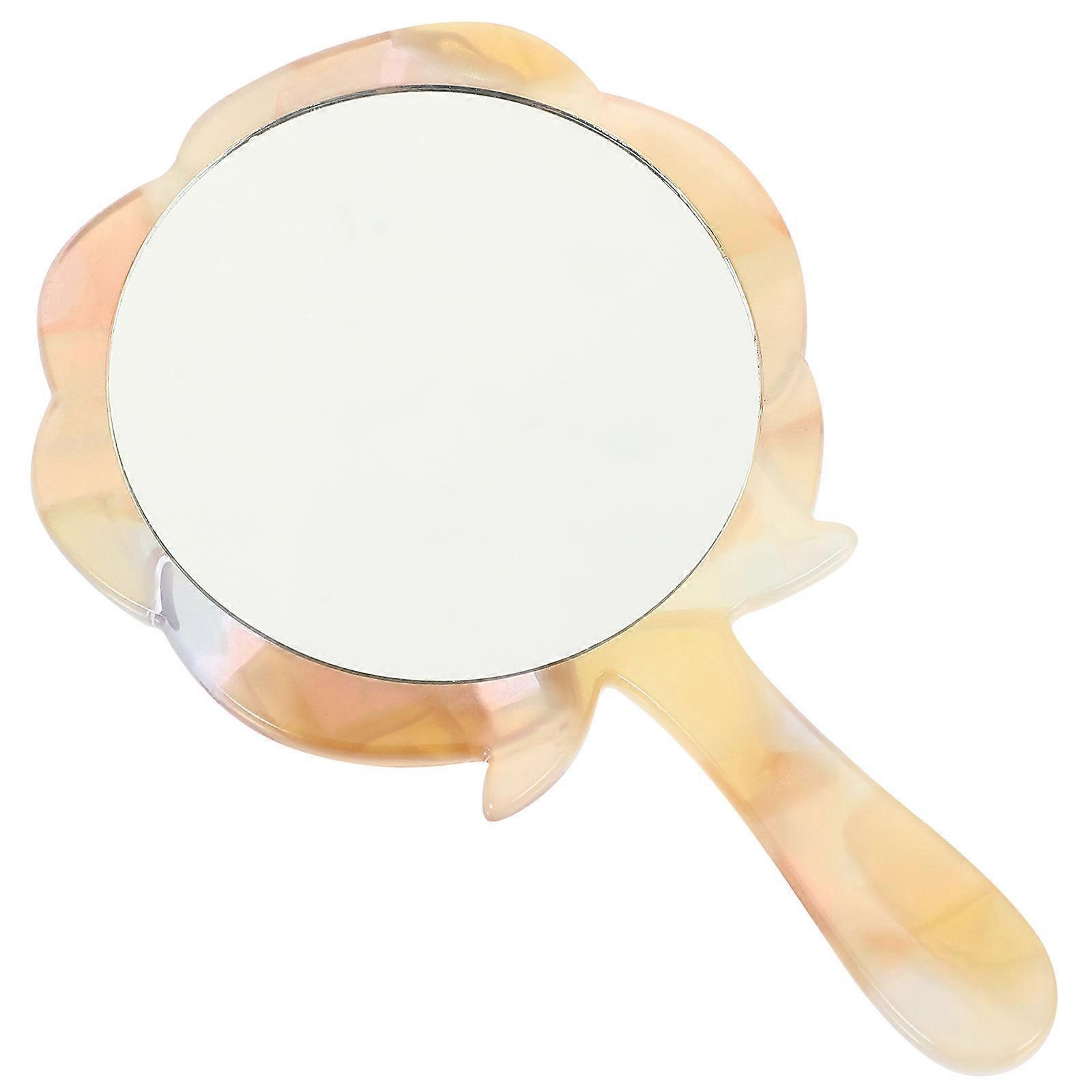 Handheld Mirror Flower Shape for Makeup Use 2Pcs Lightweight Travel Mirror