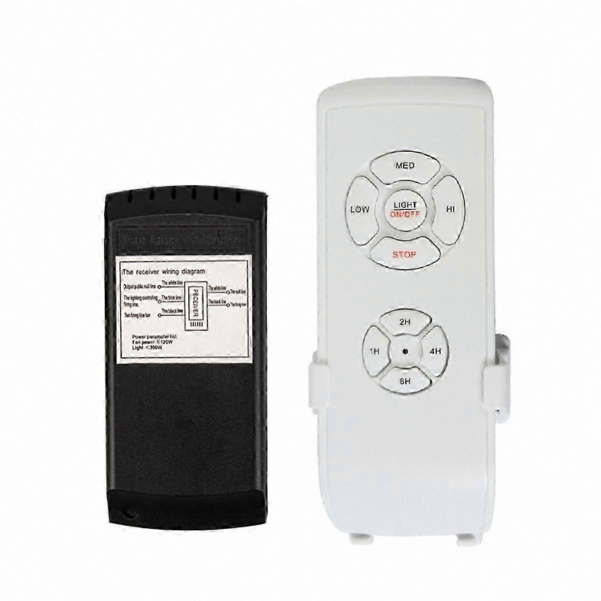 Universal Ceiling Fan Remote Control Kit, Compact Design for Light, Speed, and Timing Adjustment, Wireless Operation for 110V Fans