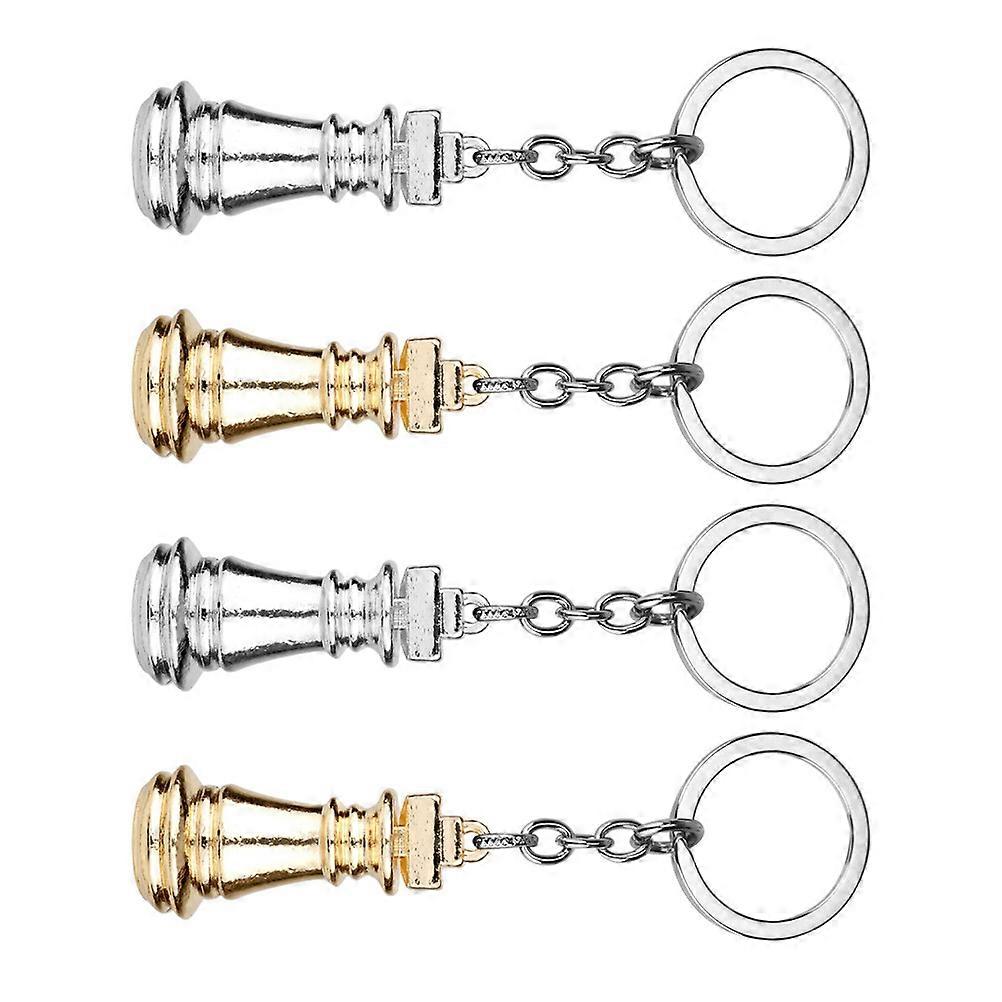 Chess Keyrings Alloy Key Holder for Decoration with 8Pcs Assorted Color Pieces
