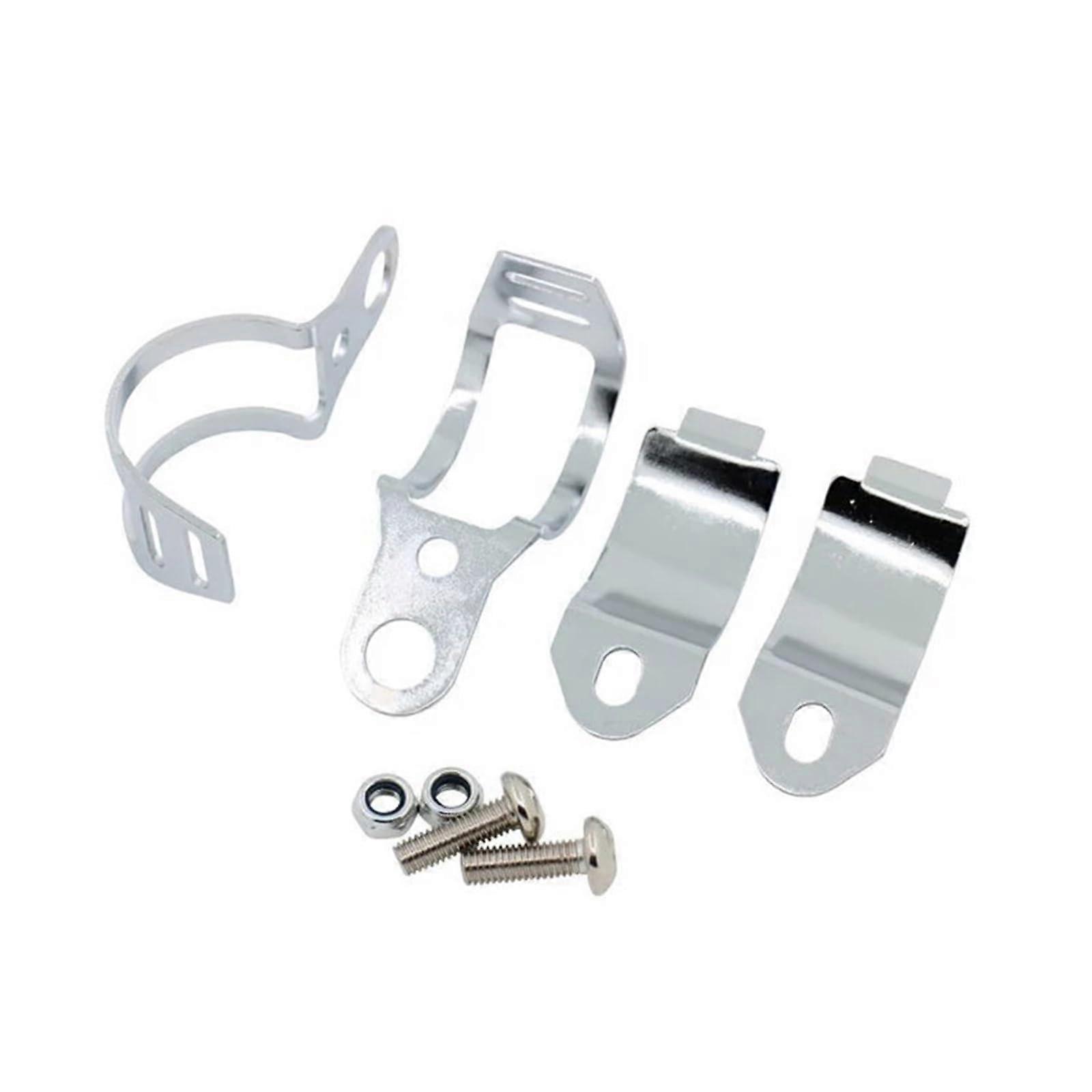 Fog Light Bracket Universal Motorcycle Turn Signal Holder Metal Fork Clamps Mount For Front Fork Light Silver