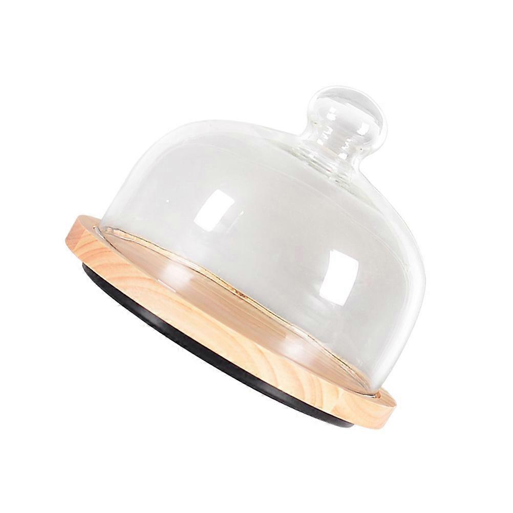 Cake Plate With Dome 1 Set For Household Kitchen Use 24.6X24.6Cm European Style Display Multi Color