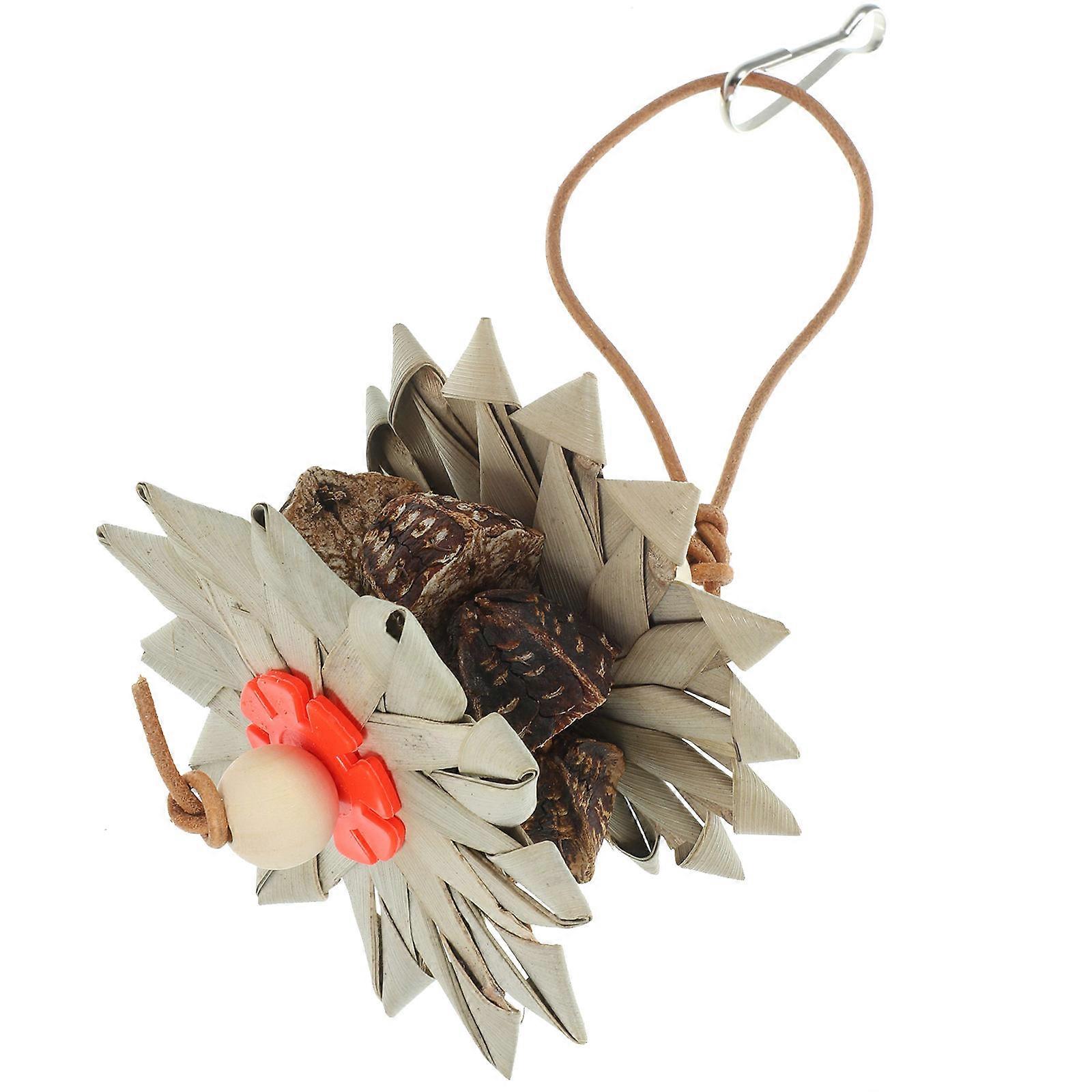 Bird Chewing Toy Parrot Swing for 4Pcs Set Multi-Color Wooden