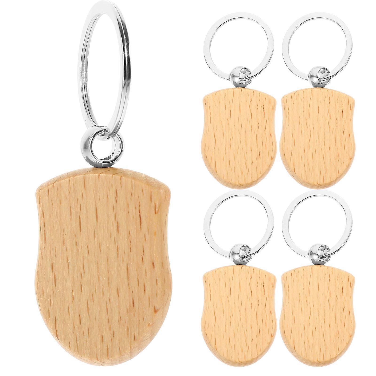 Engravable Wood Keychain Blanks 12 Pcs DIY Craft Pendant For Keys Suitable For Crafters And Gift Givers 4.5x3.5x0.6cm Light Brown