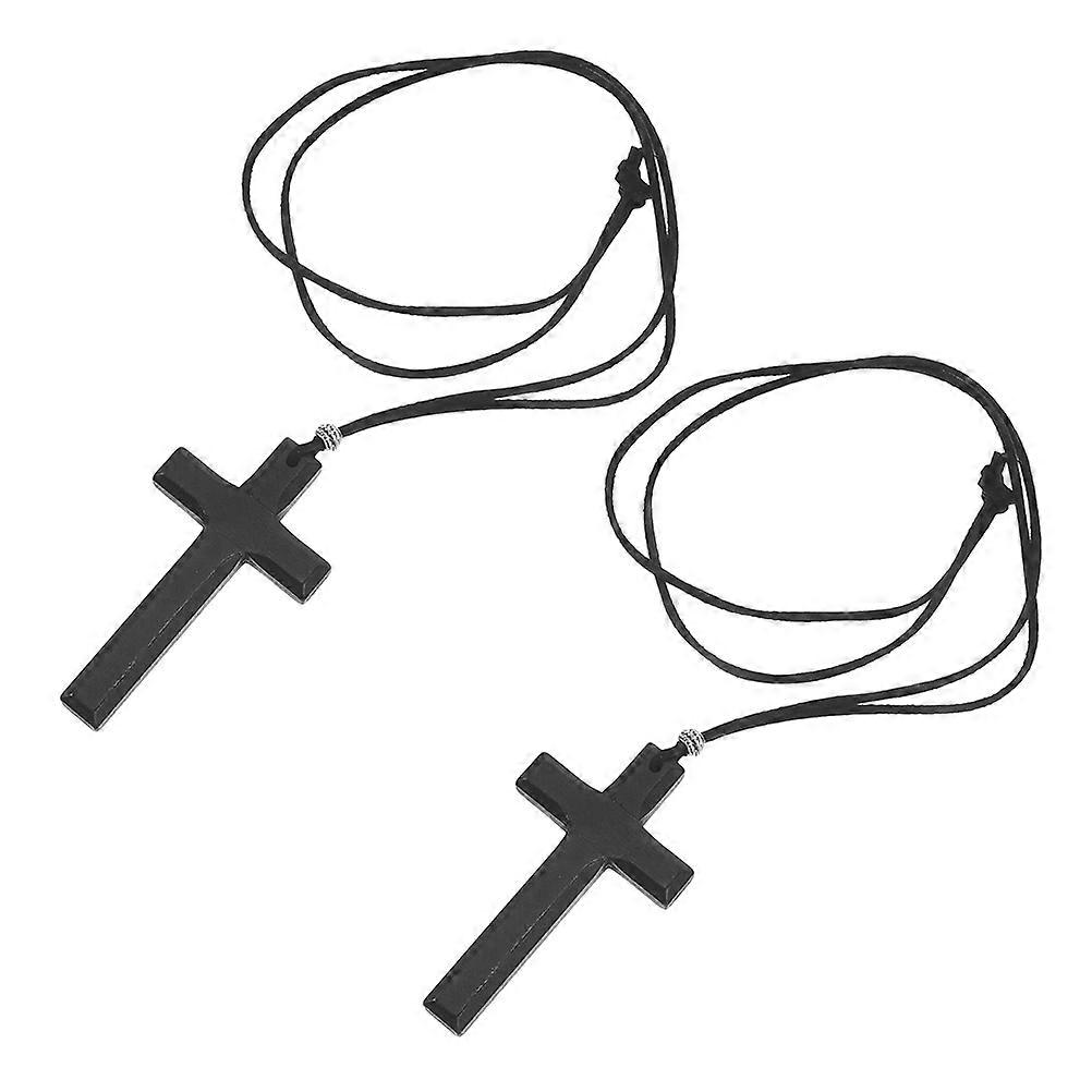 Decorative Car Rearview Mirror Accessories 4 Pcs Retro Crucifix Design For Car Lovers In Black Offering Unique Style