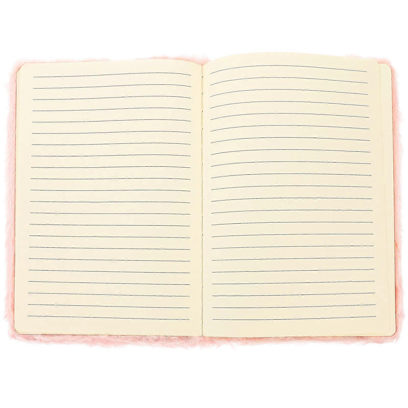 Cartoon Plush Notebook for Daily Use 4Pcs Pink