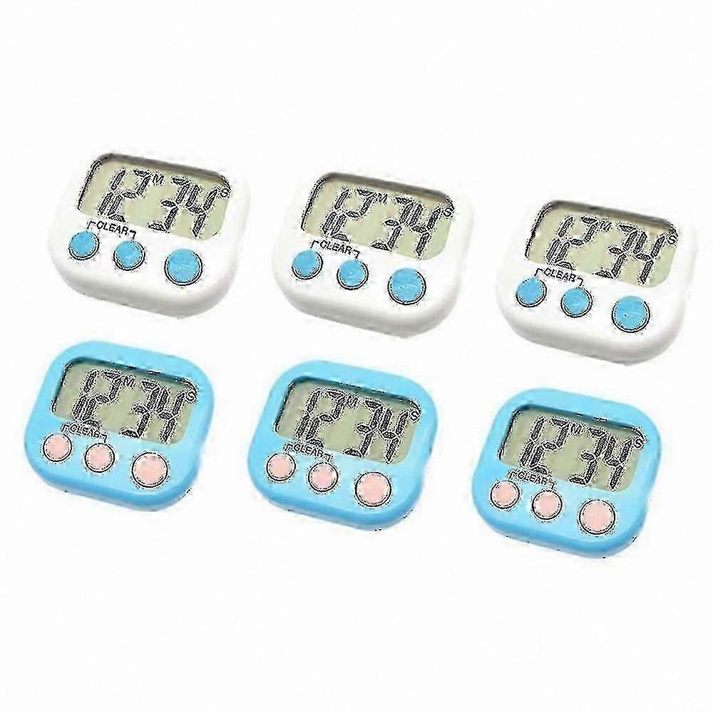 6 Pack LCD Display Timers for Kids, Magnetic Back, Compact Digital Timer