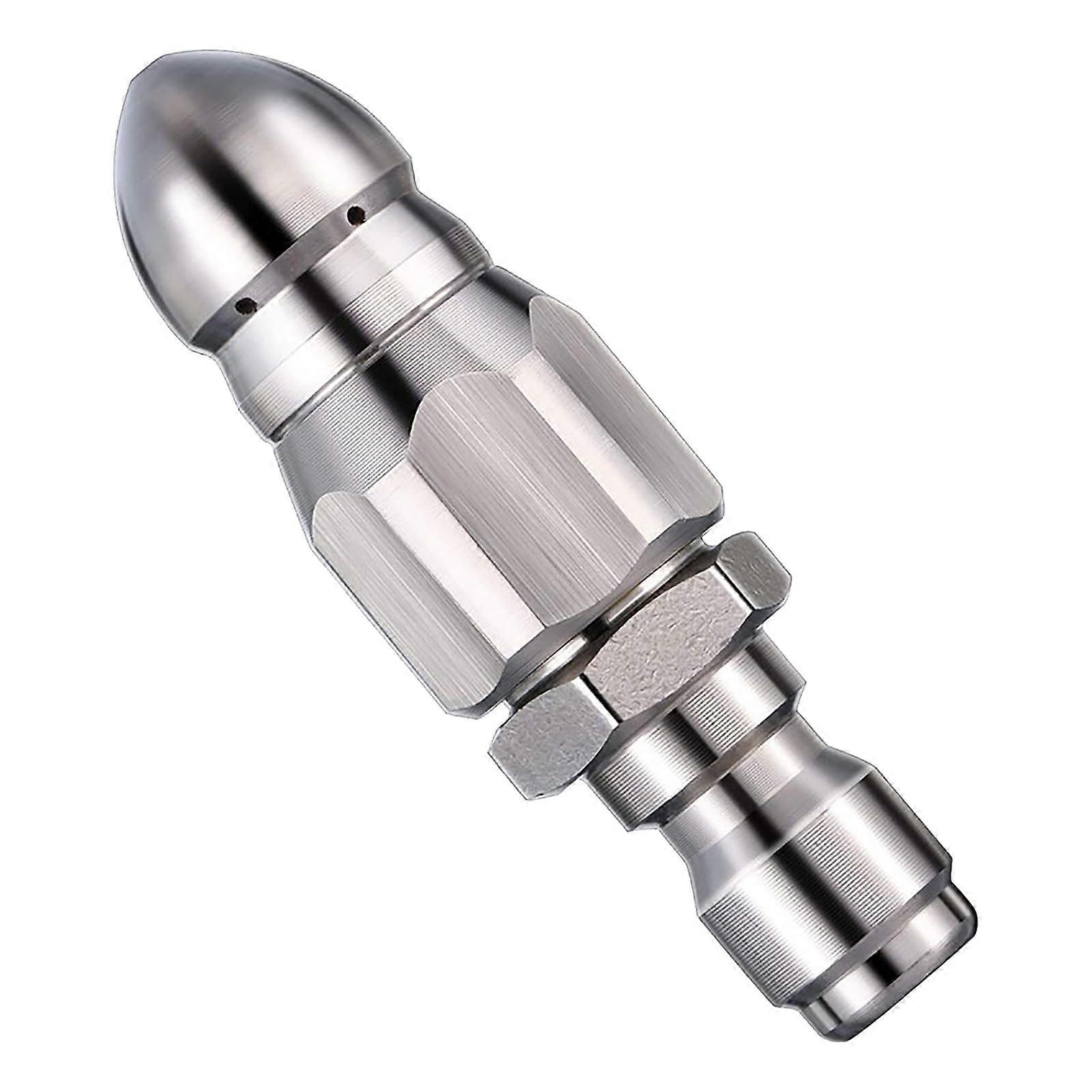 1/4 Inch Stainless Steel Pressure Washer Drain Cleaning Jet Nozzle Quick Connect Pipe Flushing Blockage Removal