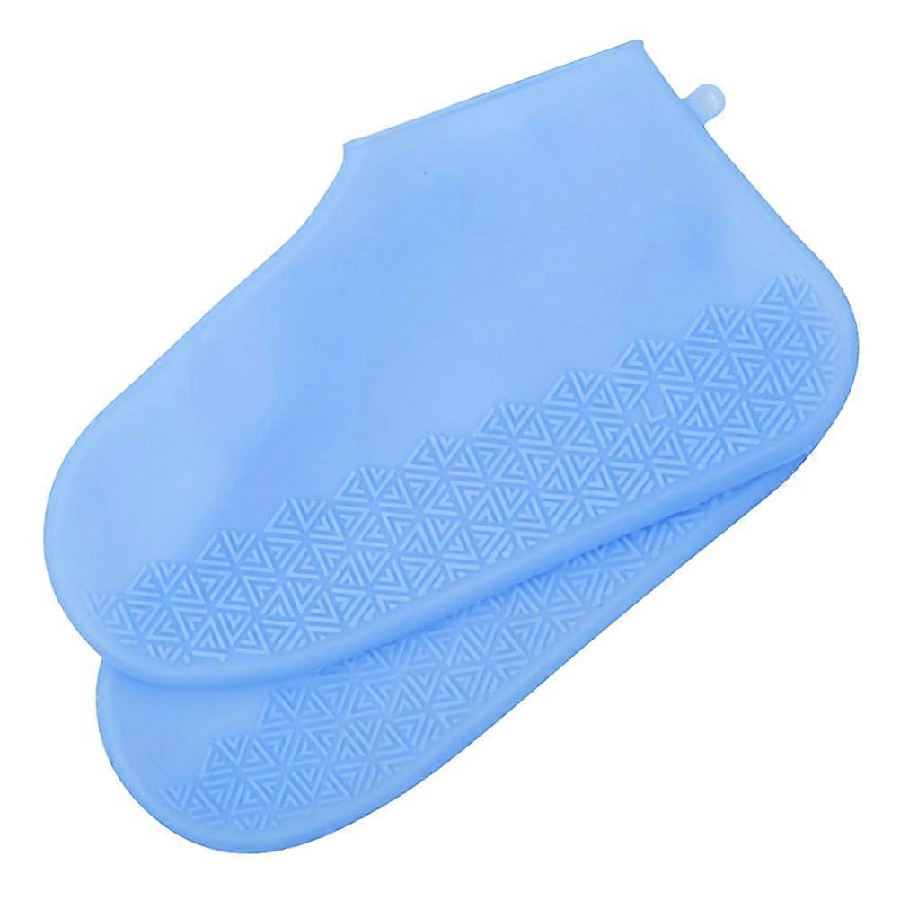 Latex Shoe Cover 2Pairs for Non-Slip Shoe Protection in Blue