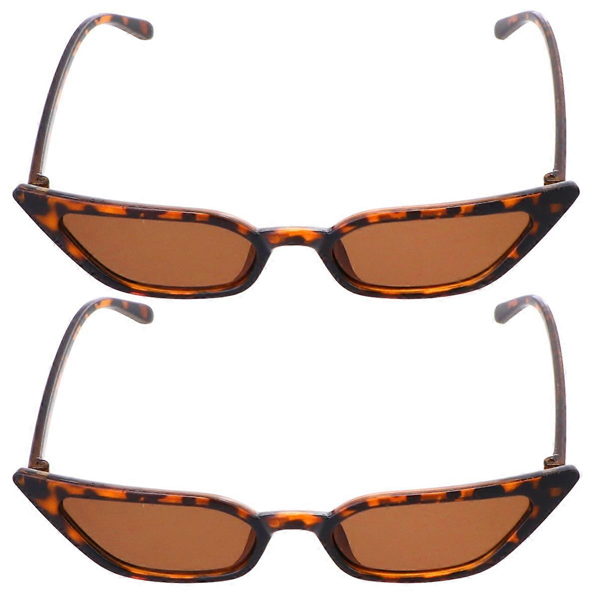 Cat Eye Fashion Sunglasses with Protection 6Pcs Leopard Pattern