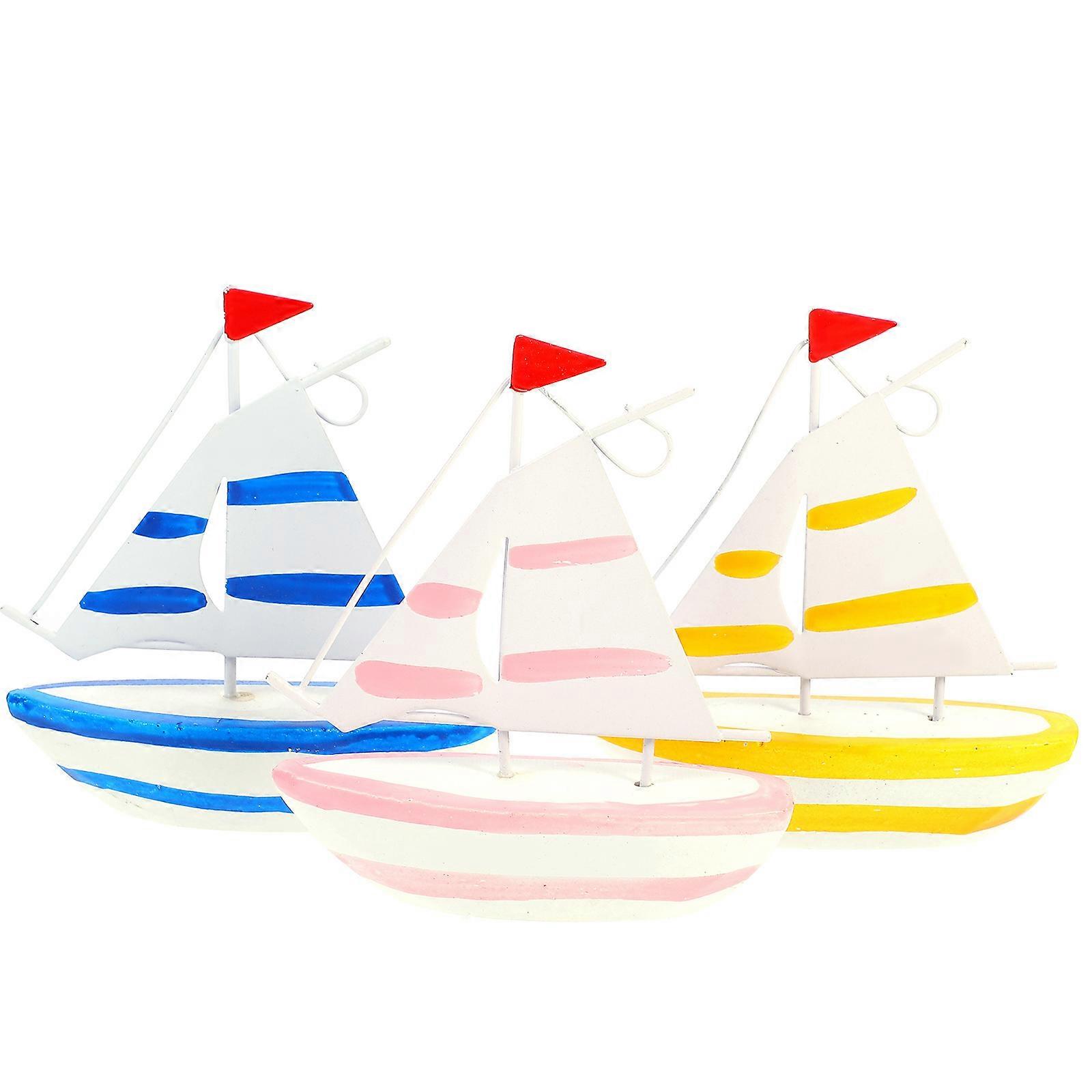 Delicate Sailing Boat Ship Model Decorative 6Pcs Set for Home
