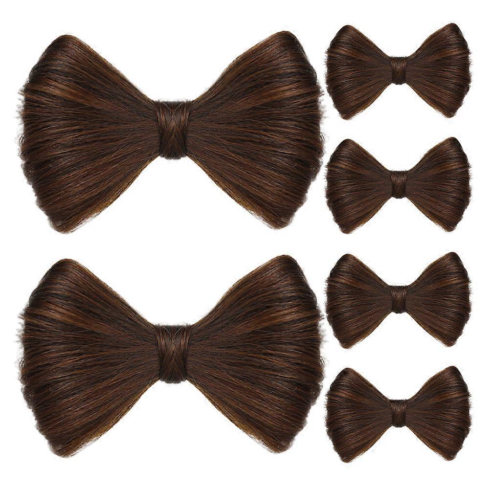 Light Brown Hair Bun Extension Bowknot Clips for Styling 18Pcs
