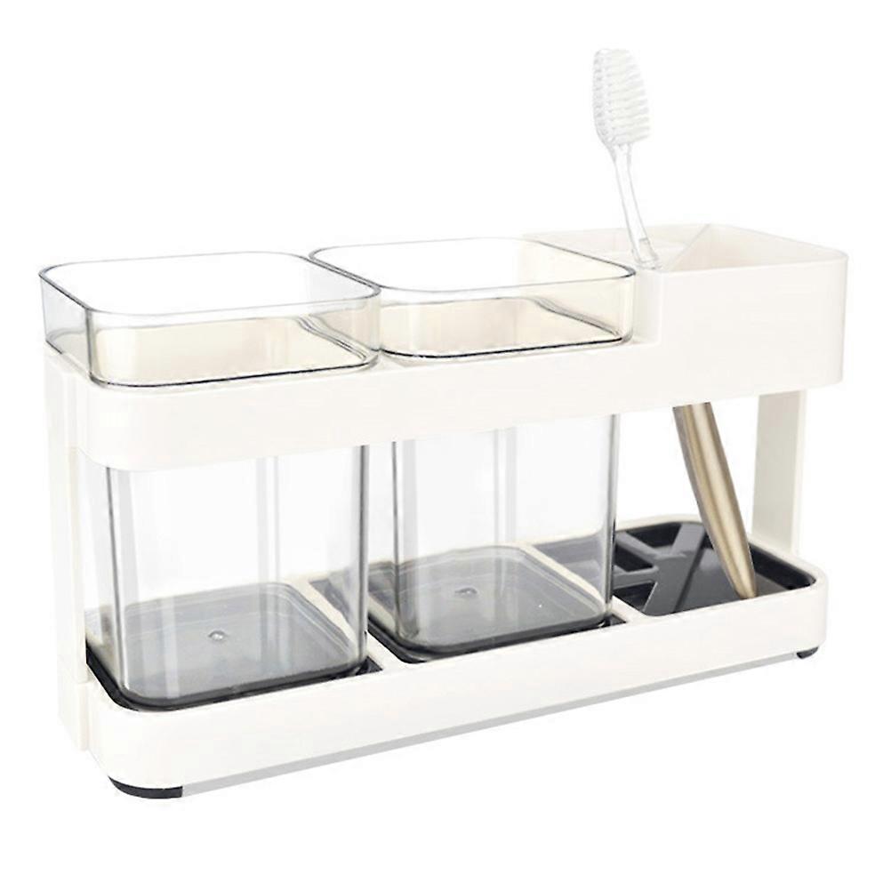 Toothbrush Holder with Toothpaste Holder Cup for Bathroom Organization 2Pcs