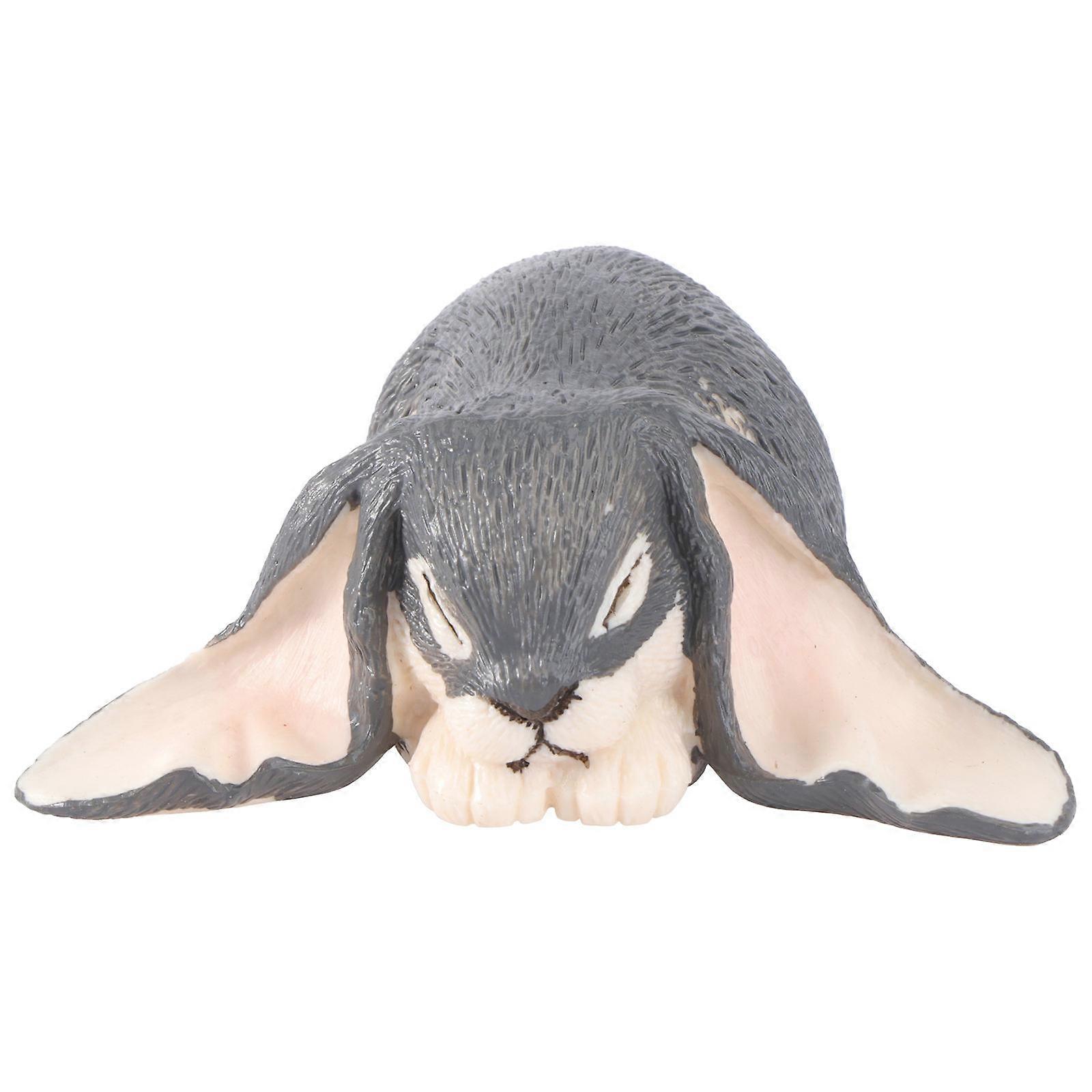 Simulation Rabbit Model Long-Eared Rabbit Desktop Decor for Kids 2Pcs
