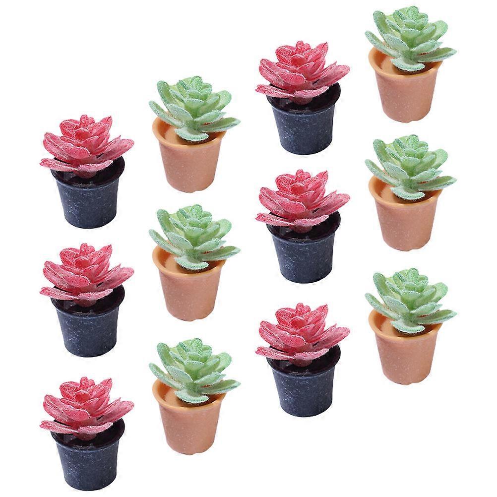 Miniature Bonsai Model Mini House Decoration Resin Assorted Color Accessory 12Pcs