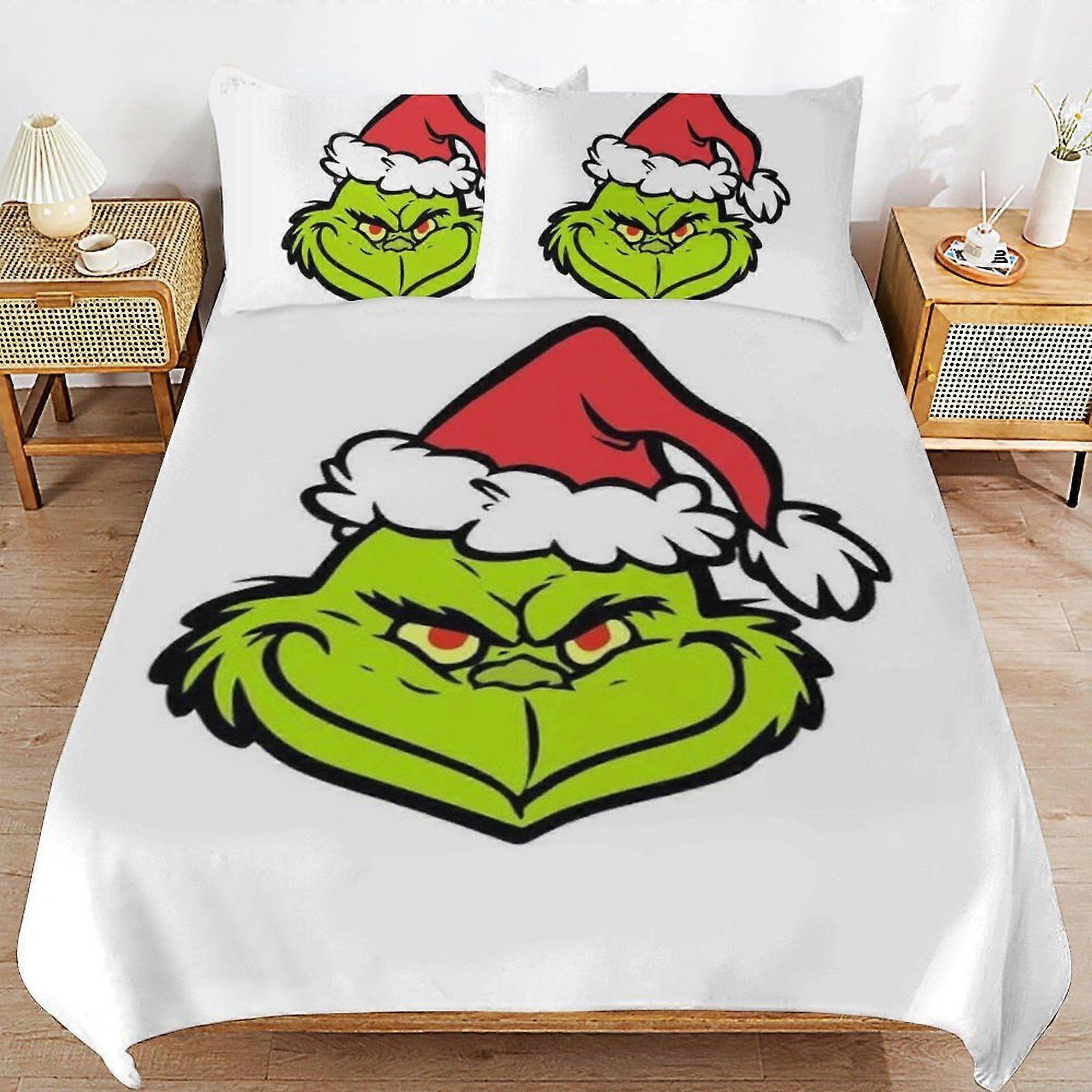 q146 The Grinch Cozy Feel Quality Structure Light Touch Breathable Handling Duvet Cover Sets Rest Pack d146