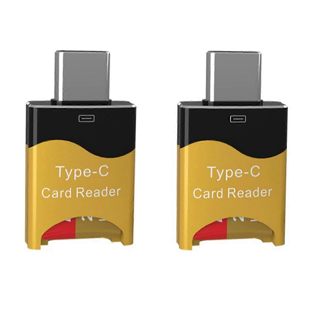 2PCS Type C to Micro-SD TF Card Reader Adapter OTG Smart Memory Card