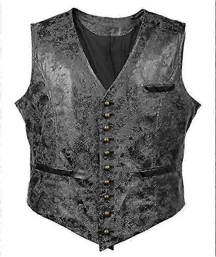 Mænd & apos;s Solid Color Velvet imiteret læder vest