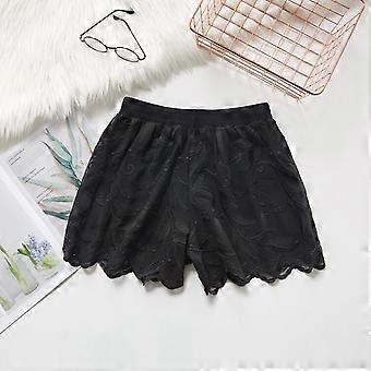 Women Lace Mesh Embroidery Panties Underpants Shorts Pajamas Elastic Waist Soft