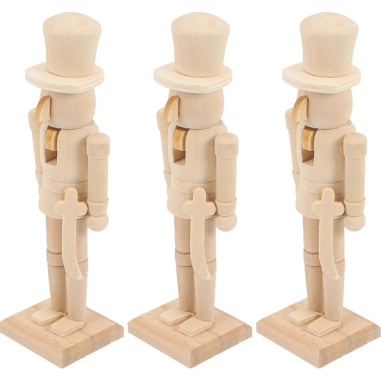 Blank Nutcracker Nutcracker for Decoration 9Pcs Wooden Set
