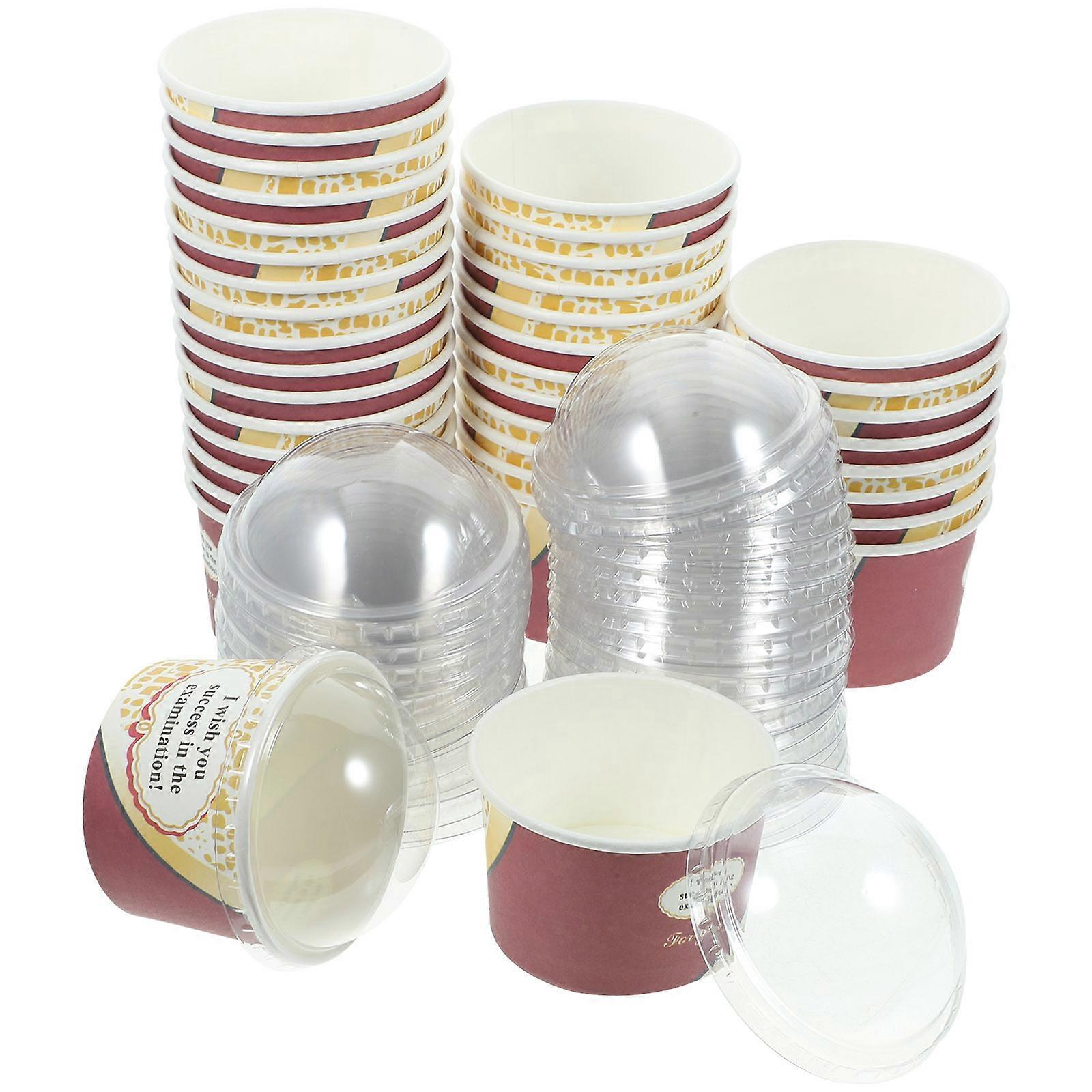 Paper Ice Cream Containers Round Yogurt Cup For Birthday Parties Food Storage 1 Set