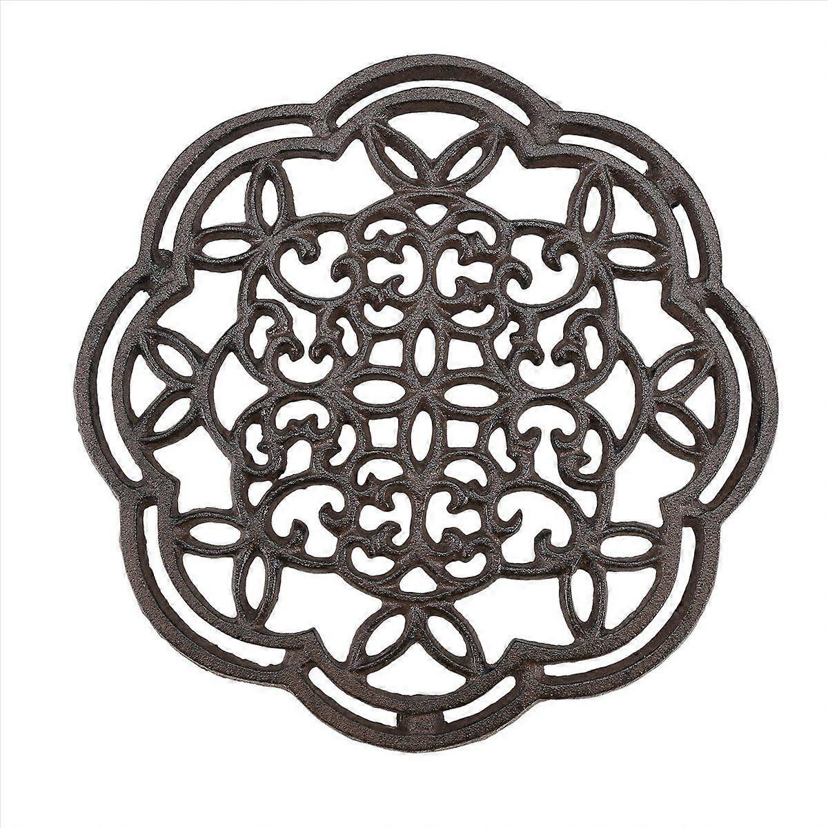 Round Cast Iron Heat-Insulation Trivet for Kitchen Dining Table Decor