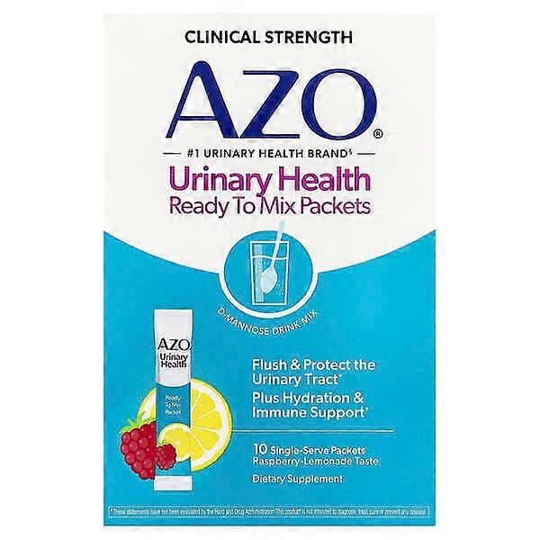 AZO, Urinary Health, Ready To Mix Packets, Raspberry-Lemonade, 10 Single Serve Packets, 5.3 g (0.19 oz) Each