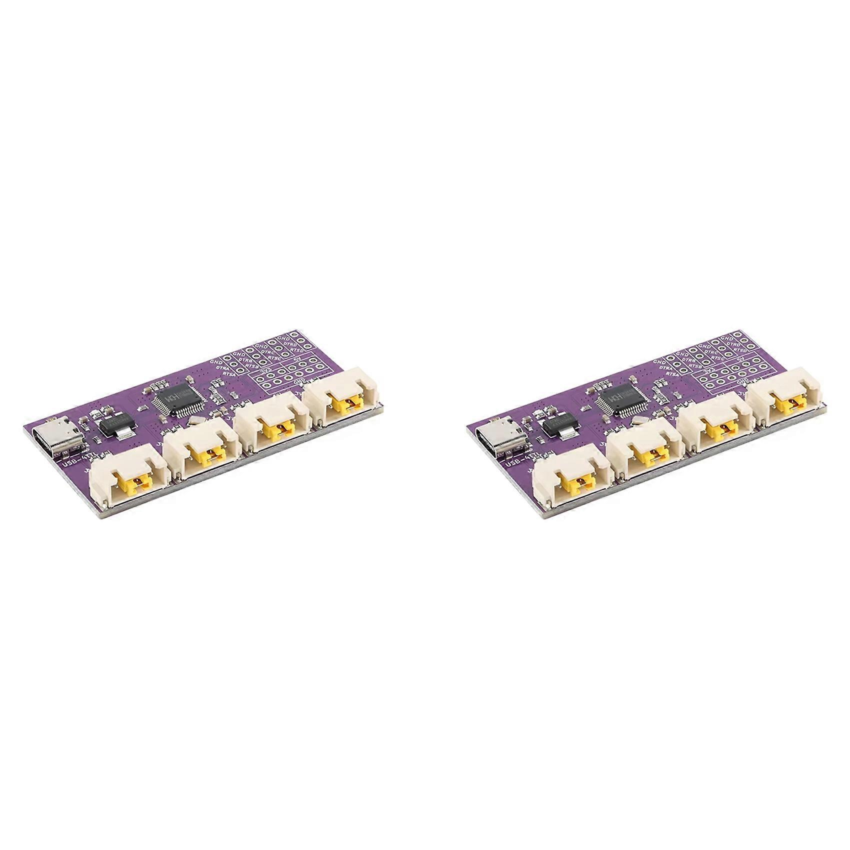 2X USB to 4 Channels Ways TTL Serial Port USB Type-C Interface 6Mbps CH344 Chip Communication Conversion Module
