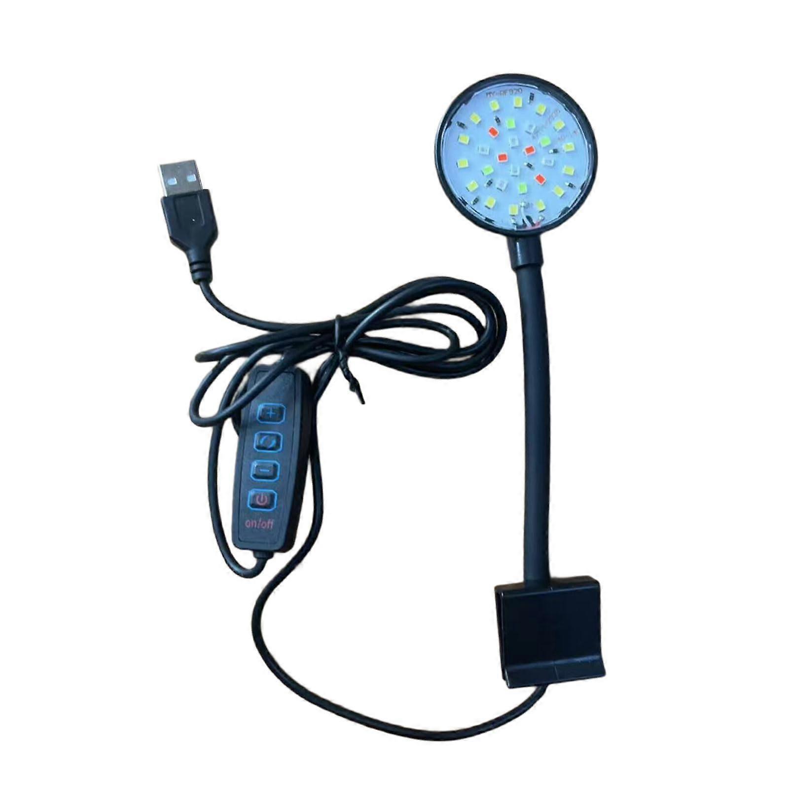 LED Aquarium Light Full Spectrum For Fish Tanks Adjustable Brightness USB Powered Color Changing Suitable For Corals