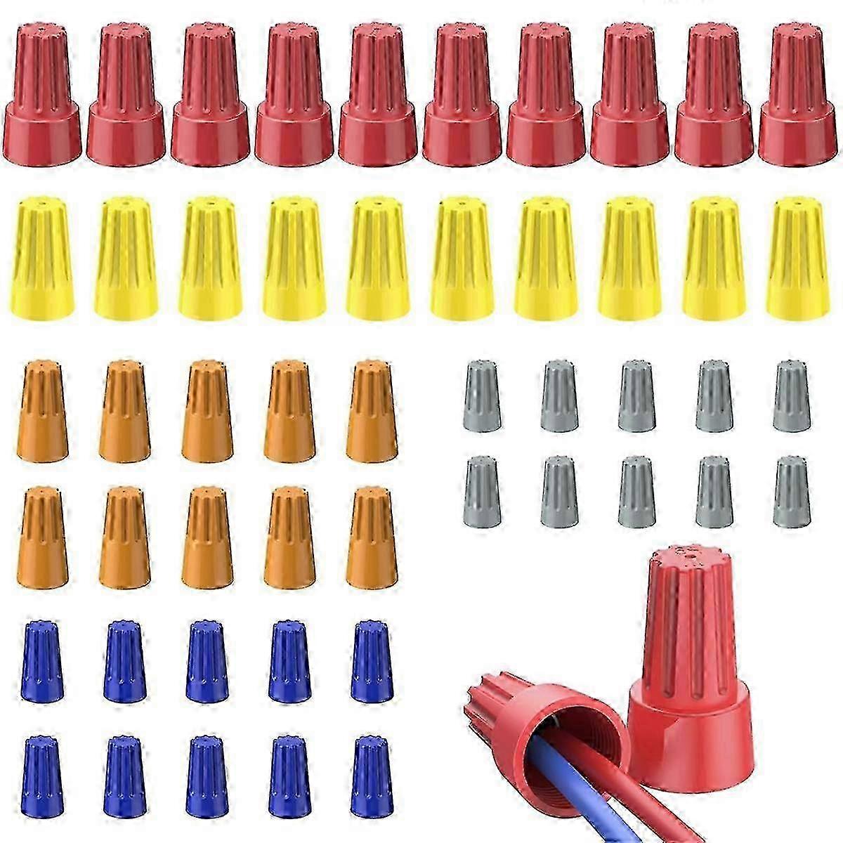50Pcs Wire Nuts Wire Caps Electrical Wire Connectors for 10-22AWG Gauge Wire Electric Connectors for Wiring Twist Nuts A