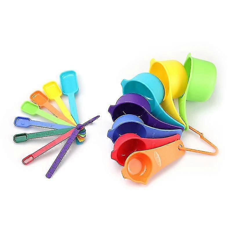 15pcs Colorful Kitchen Measuring Tools Nestable Cups And Spoons Durable Easy To Clean For Measuring