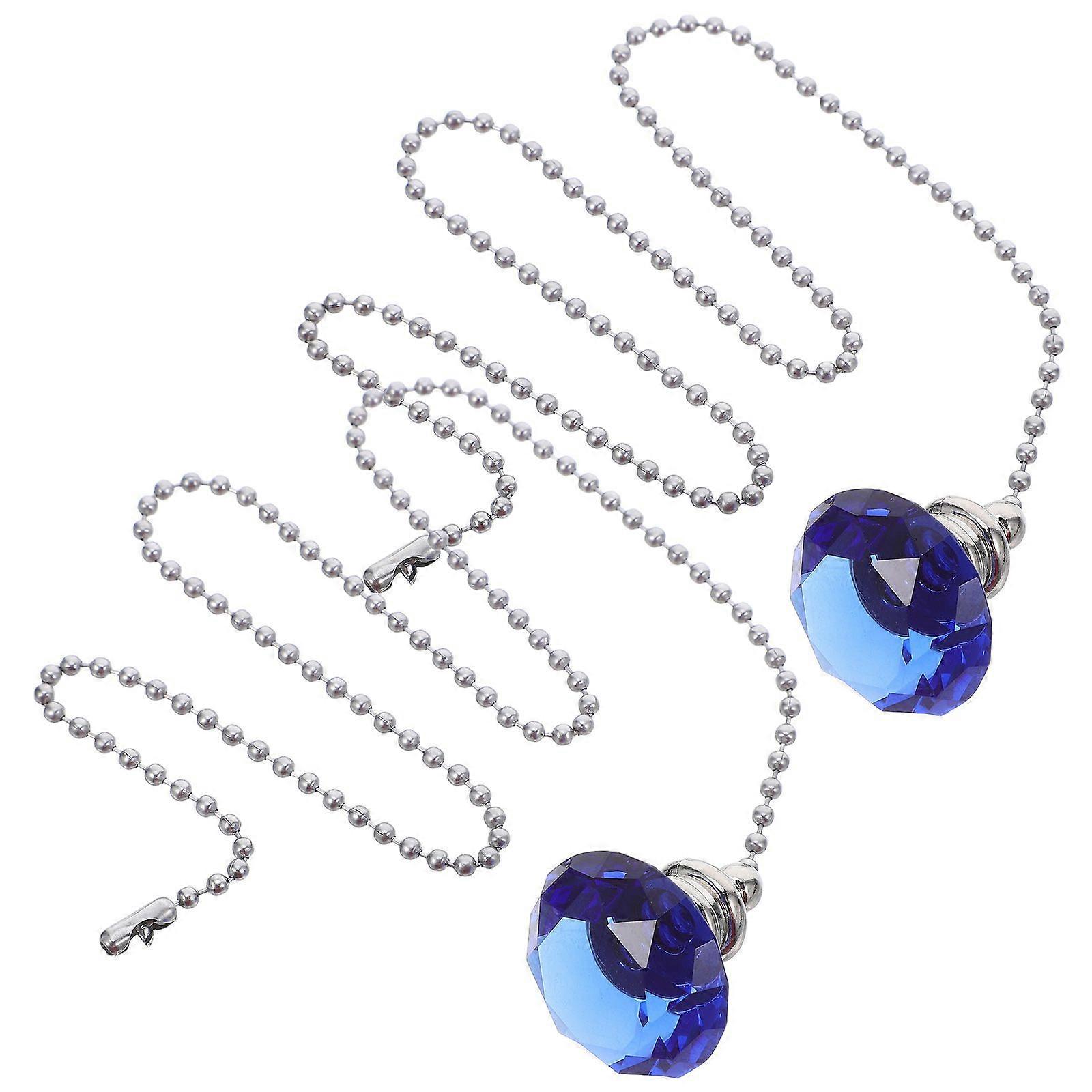2pcs Fan Chain Pull: Crystal Decorative Pull Chain Extender For Ceiling Lights - Extender String For Ceiling Fan Or Light