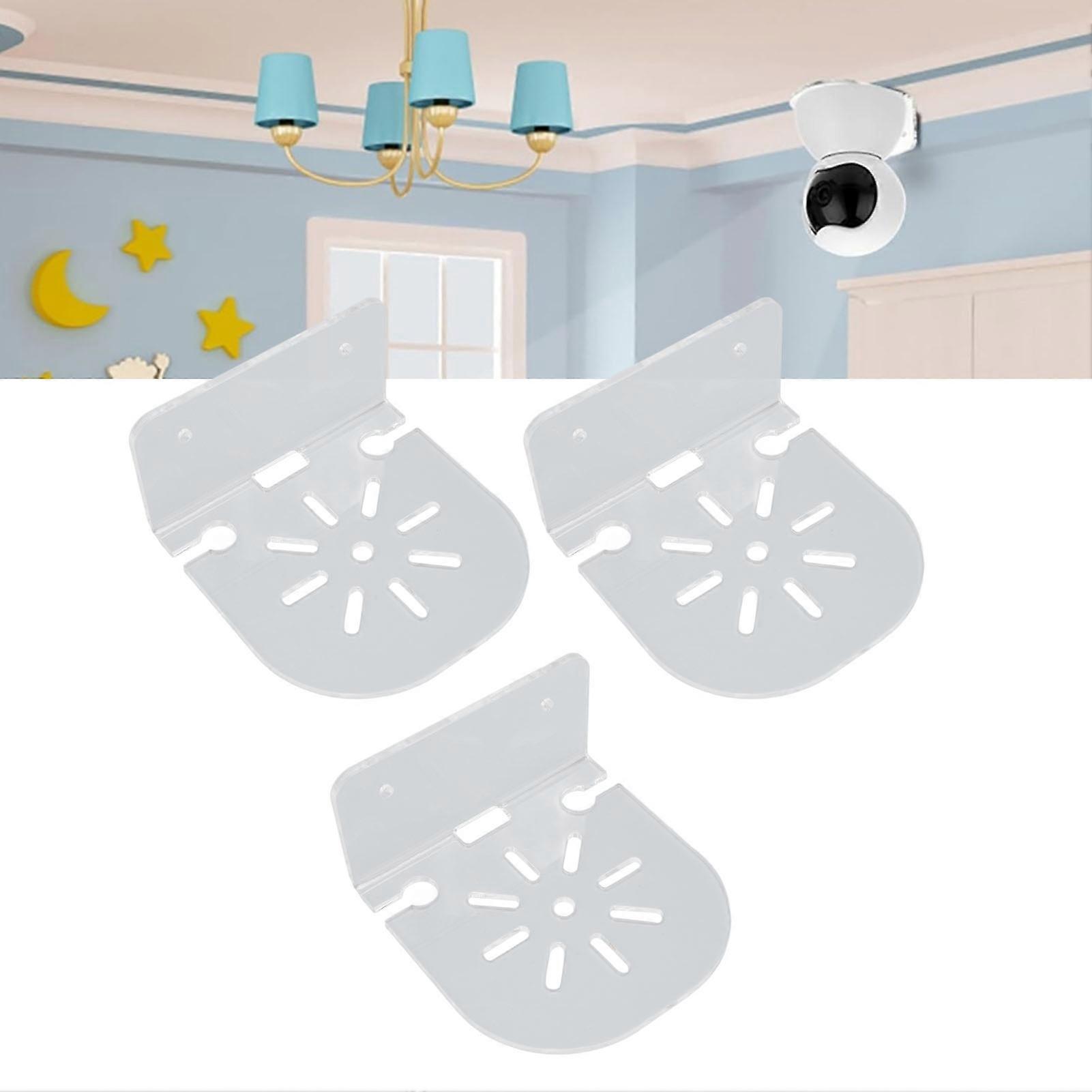 Acrylic Small Floating Shelf Transparent Wall Mounted Holder for Security Camera Speakers Baby Monitoring Device 