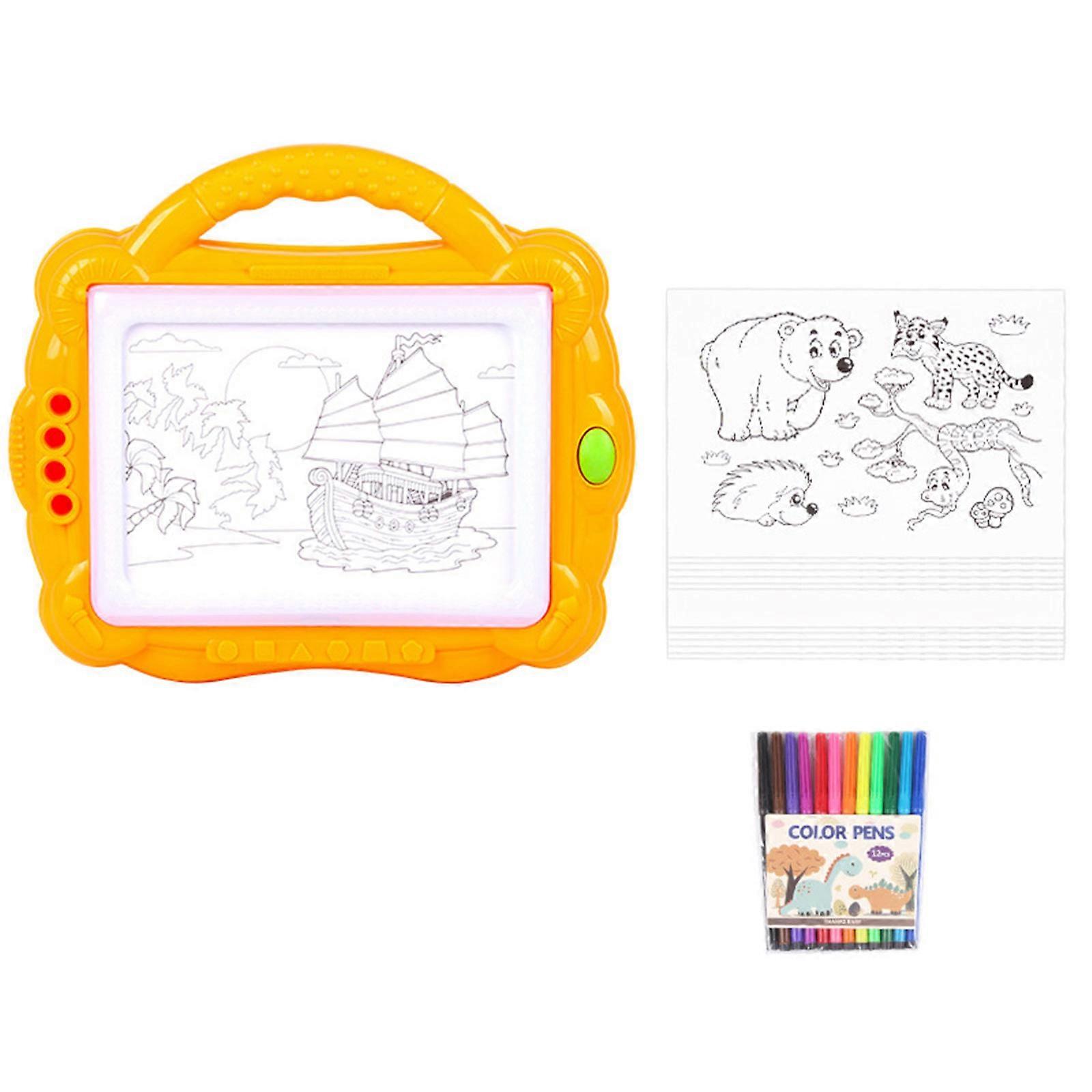 Kids Tracing Board With Light Up Back Design For Safe Sketching Portable Educational Art Learning Drawing Board Toy  Yellow