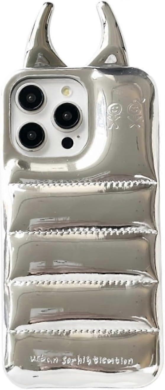 This 3D iPhone case features a quilted pattern, shockproof protection, luxurious