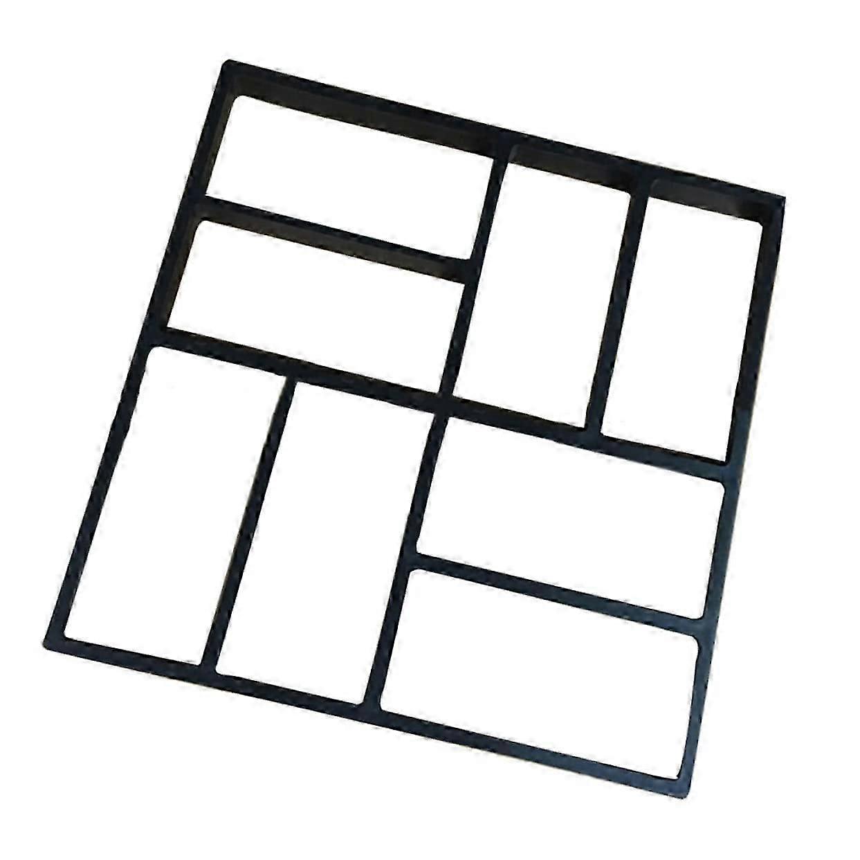 Square EightGrid Shape Garden Paving Pattern Irregular Stepping Stones PP Black