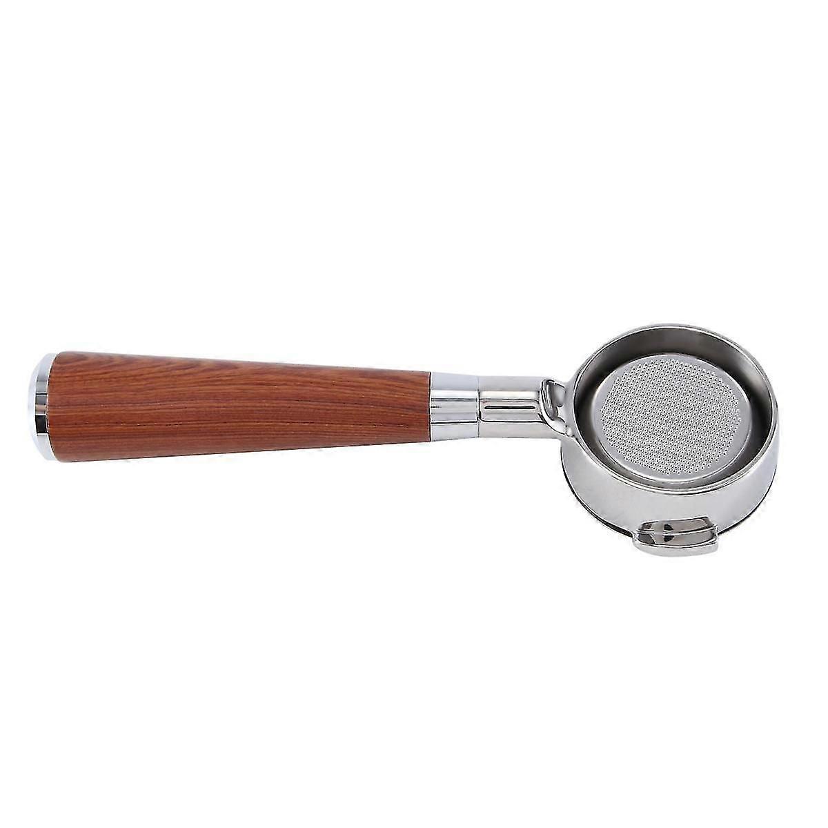 58mm Double Ear Coffee Machine Filter Holder E61 Bottomless Portafilter With Wooden Handle Style F