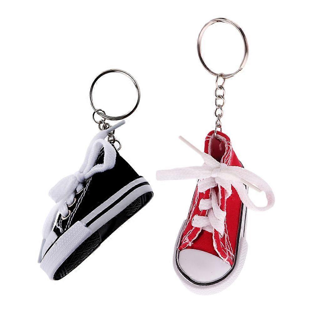Kappaleet Muoti Canvas Kengät Riipus Avaimenperä Avaimenperä Lahja Punainen/musta