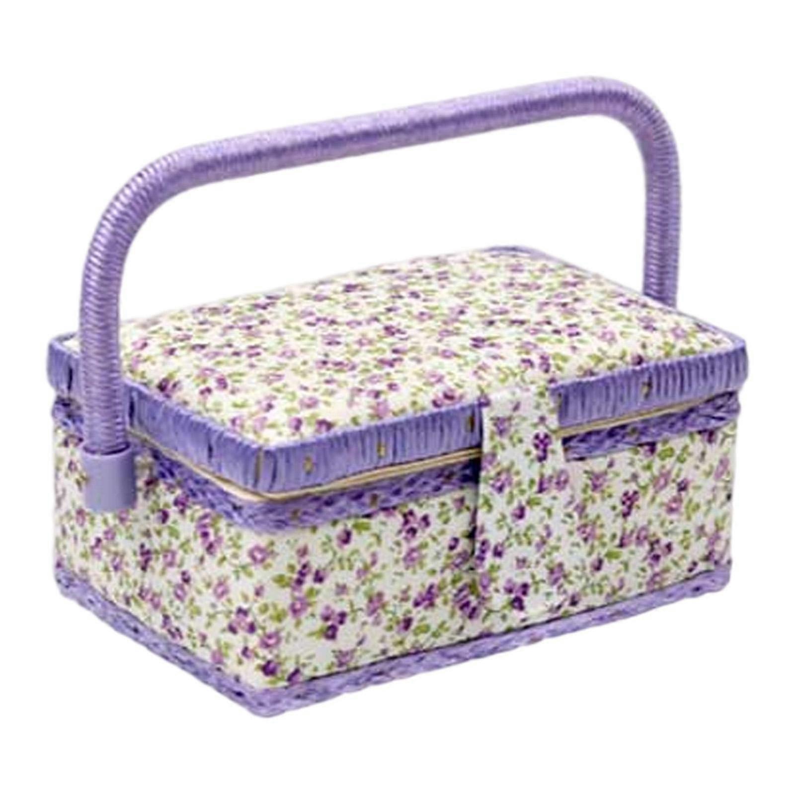 Portable Sewing Basket Storage Box Multifunctional Accessories with Removable