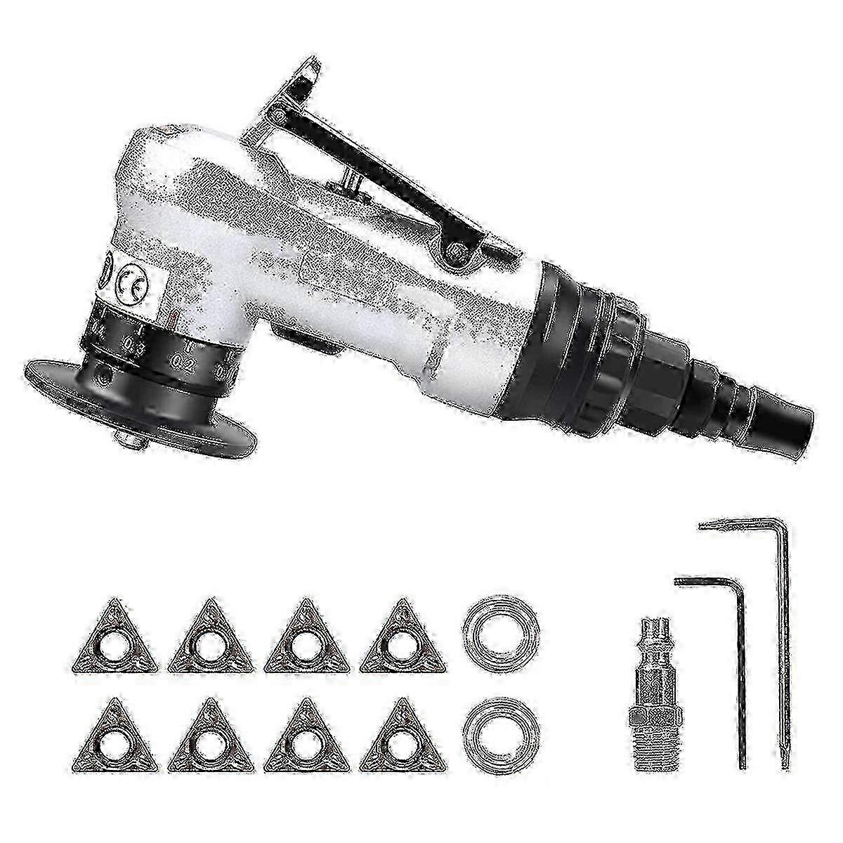 Mini Pneumatic Chamfering Tool with Replaceable Blades, Inserts & Bearings - 45 Degree Air Chamfer Deburring Tool for Precision Finishing